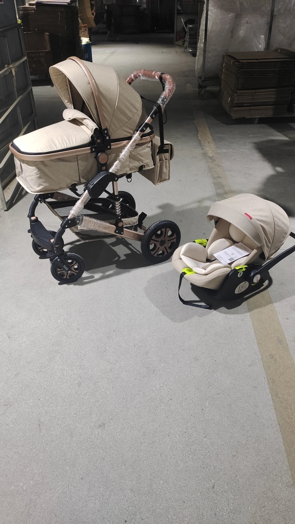 Infant Car Seat Combo Stroller Travel System for Newborn with Isofix Base,Baby Carriage 3in1 Reversible Stroller suit Toddler