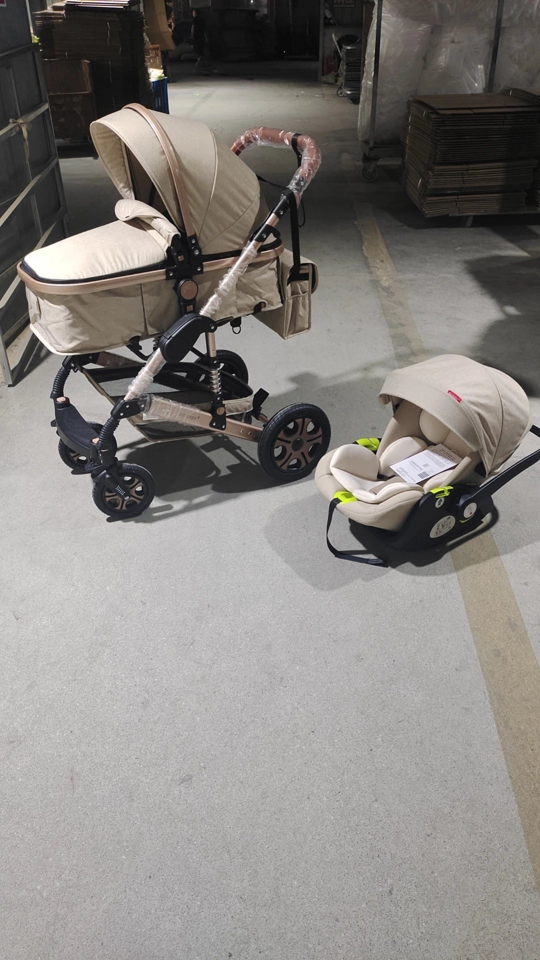 Infant Car Seat Combo Stroller Travel System for Newborn with Isofix Base,Baby Carriage 3in1 Reversible Stroller suit Toddler