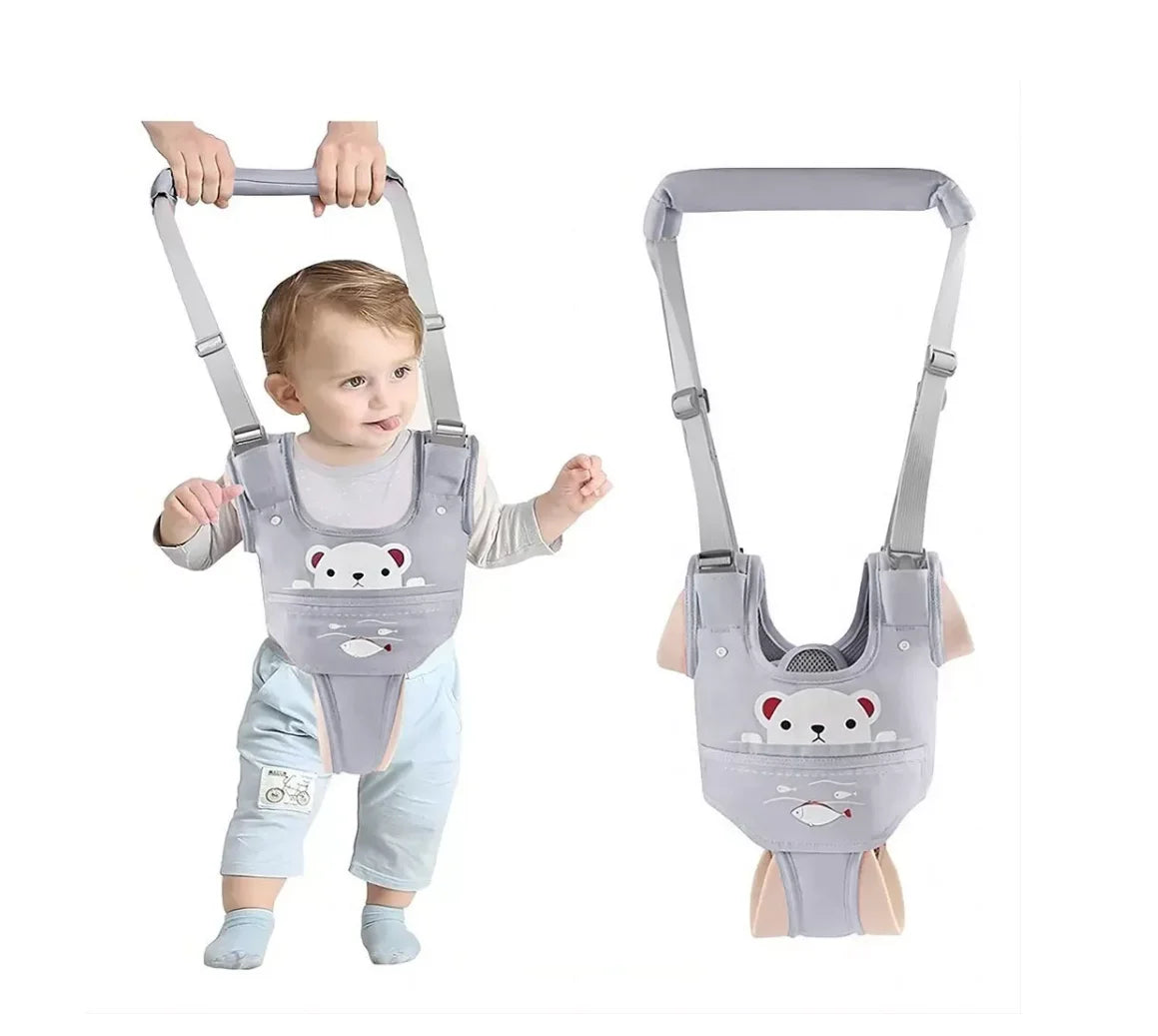 Adjustable Multifunctional Cotton Print Baby Walker Harness Cute Cartoon Removable Walking Aid Stand & Walk Training