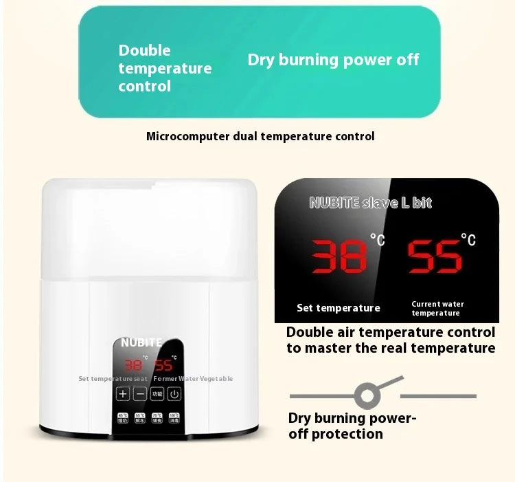 3 in 1 Smart Bottle Warmer Baby Milk Heater Travel Steam Sterilizer Kit Temperature Automatic 24h Keep Warm Midnight Rescue