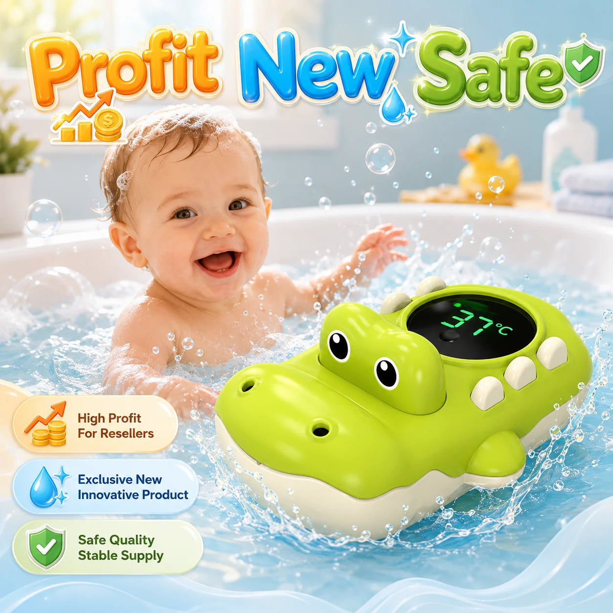 Baby Water Thermometer Bear-Shaped Cute BPA Free Baby Bathtub Thermometer for Newborn Bathtub Use and Comfortable Bath Care