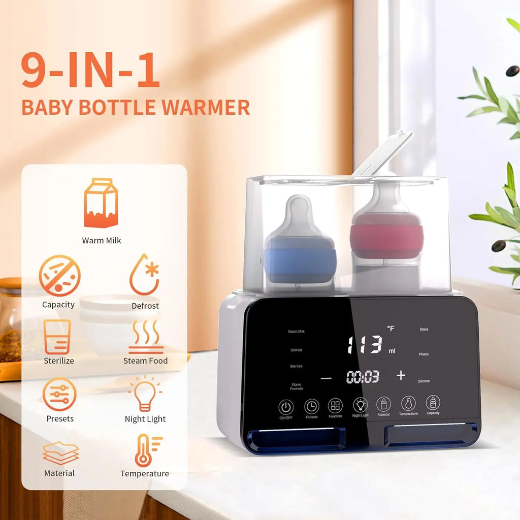 Dual Bottle Intelligent Constant Temperature Baby Milk Warmer Touch Screen 2-in-1 Milk Warmer Bottle Sterilizer