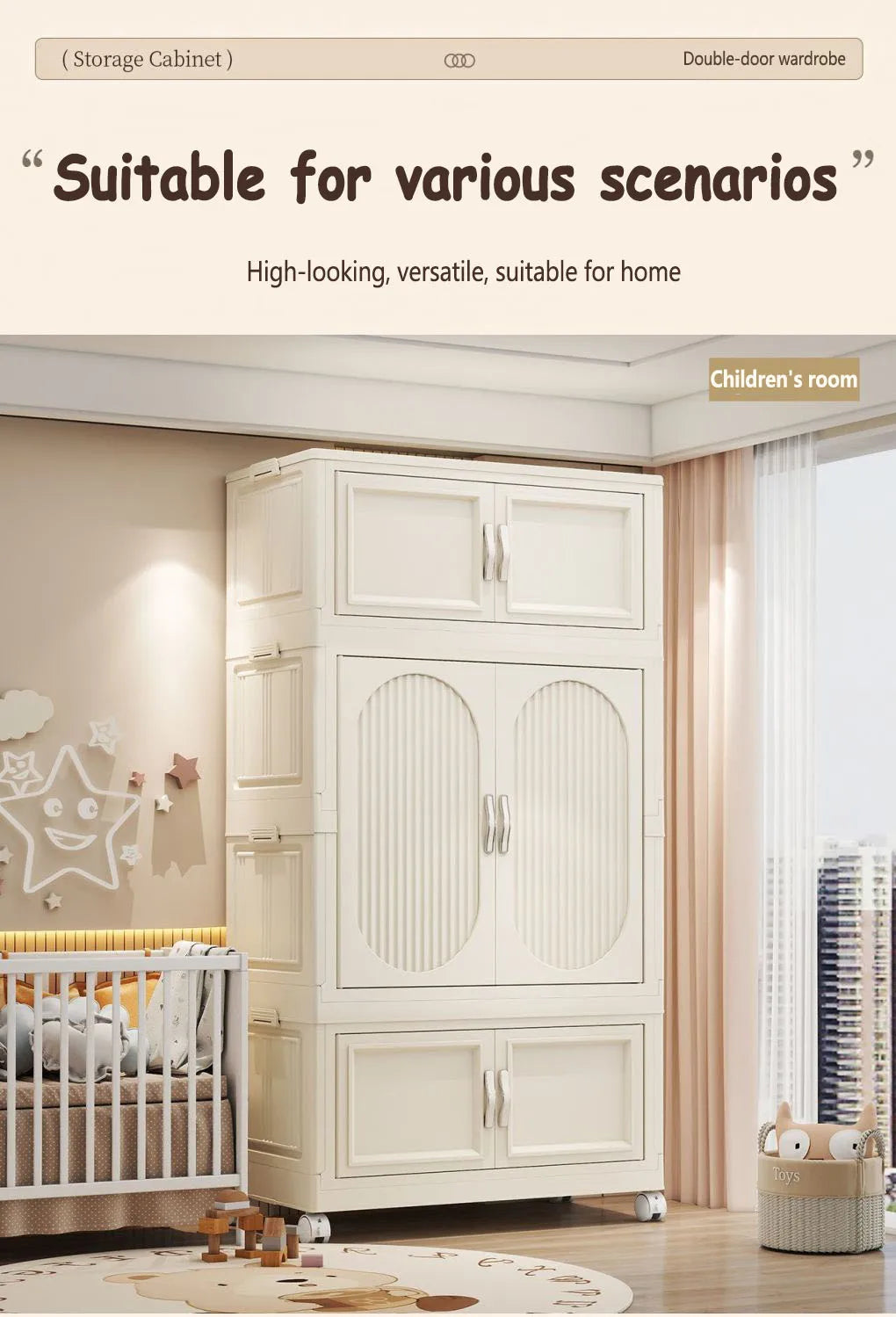 Children's Wardrobe Baby Closet Home Use Clothes & Quilt Storage Cabinet Primary School Student Clothing Organizer Folding Home