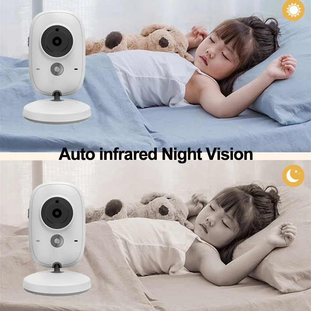VB602 Baby Monitor Two Way Intercom VOX Mode IR Night Vision Temperature Monitor Built-in Lullabies Home Baby Security Camera