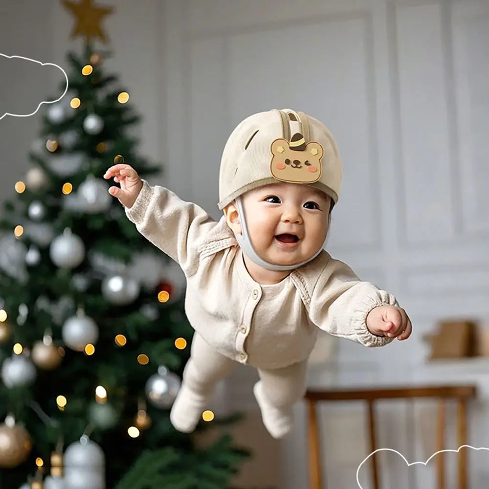 No Bumps Baby Safety Helmet 360-Degree Protection Adjustable Infant Head Protector Shock Absorbing Breathable Newborn Bumper Cap