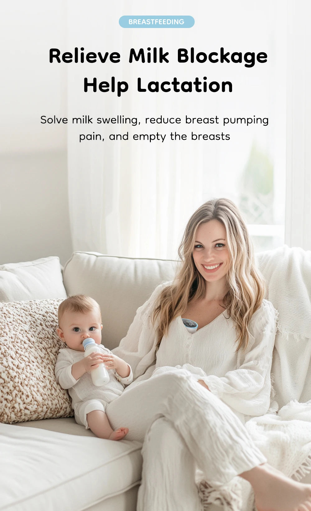 MAMIJOY Wearable Electric Breast Pumps 4 Modes 12 Levels Portable Hands Free Breast Pump Silent Comfort With 19/24mm Flange EB26