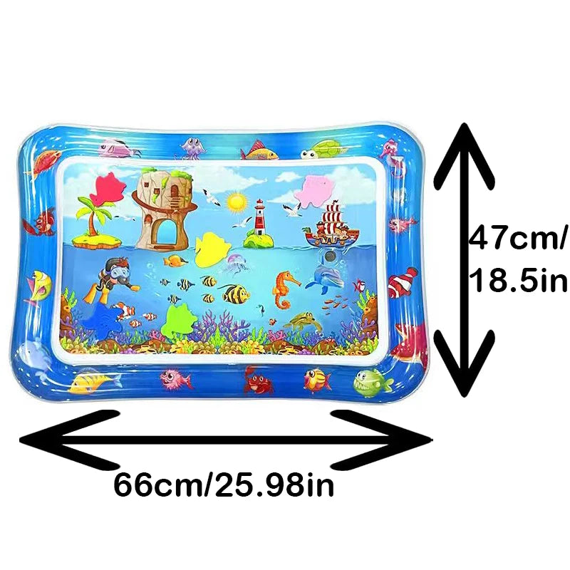 65cm Square Shape Inflatable Baby Water Play Mat Infant Kid Tummy Time Water Pad Cushion Early Educate Develop Activity Toy