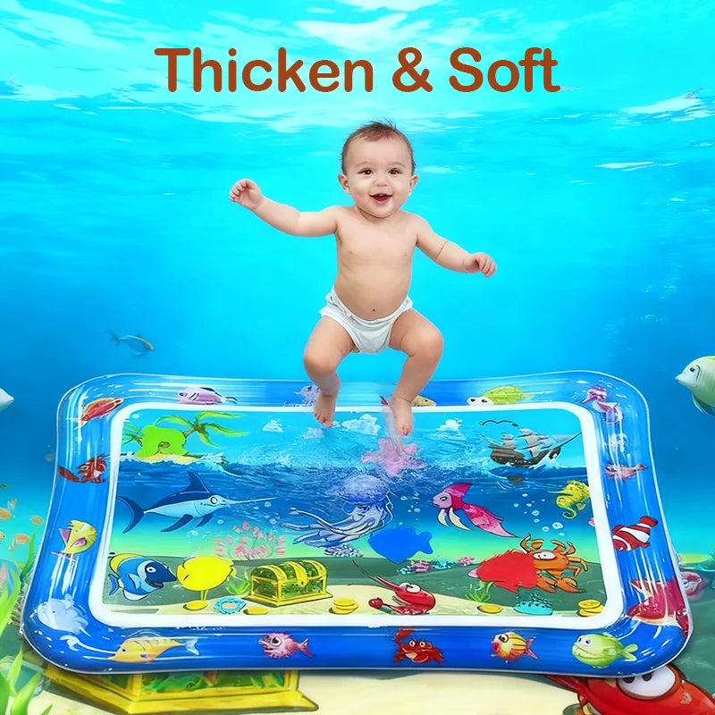 65cm Square Shape Inflatable Baby Water Play Mat Infant Kid Tummy Time Water Pad Cushion Early Educate Develop Activity Toy
