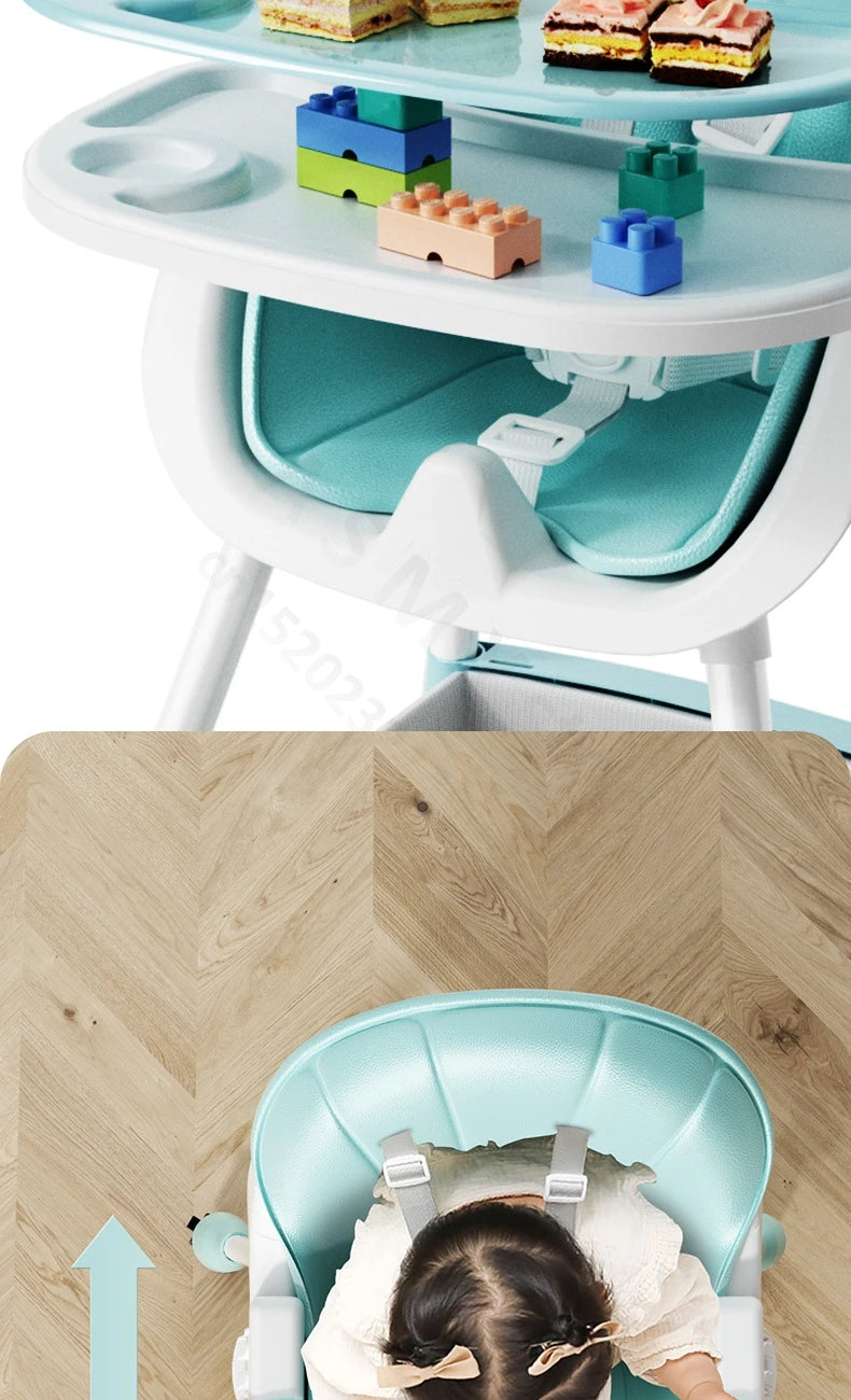 Children's dining chair / baby eating foldable seat / baby multifunctional lift home learning to sit dining table chair 1-3year