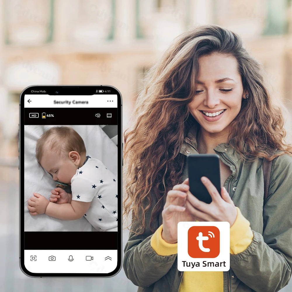 5" WiFi Baby Monitor 4x Zoom PTZ Cam Tuya APP+monitor Dual Control Electronic Baby Sitter Two Way Audio Night Vision Babyphone