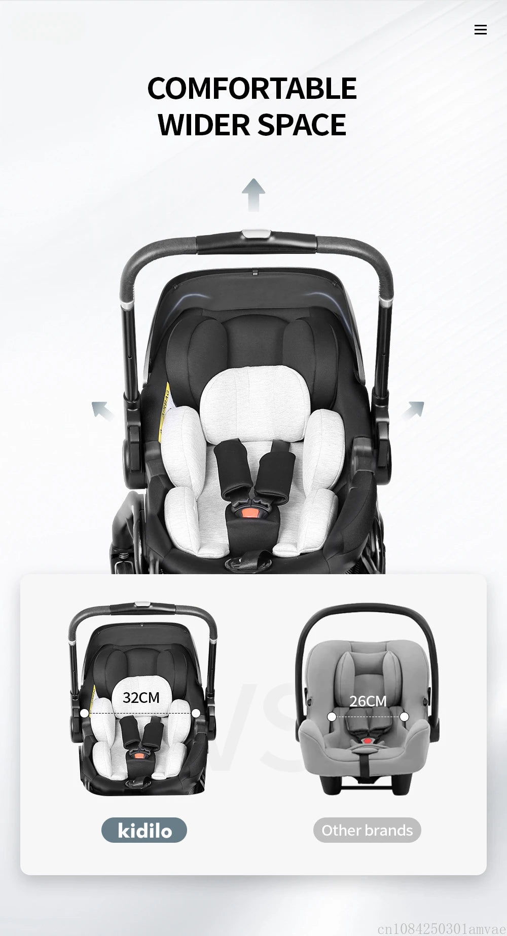 3in1 Baby Stroller, Children's Car Seat, Newborn Stroller, Portable, Lightweight, Luxurious, Suitable For Babies Aged 0-12months