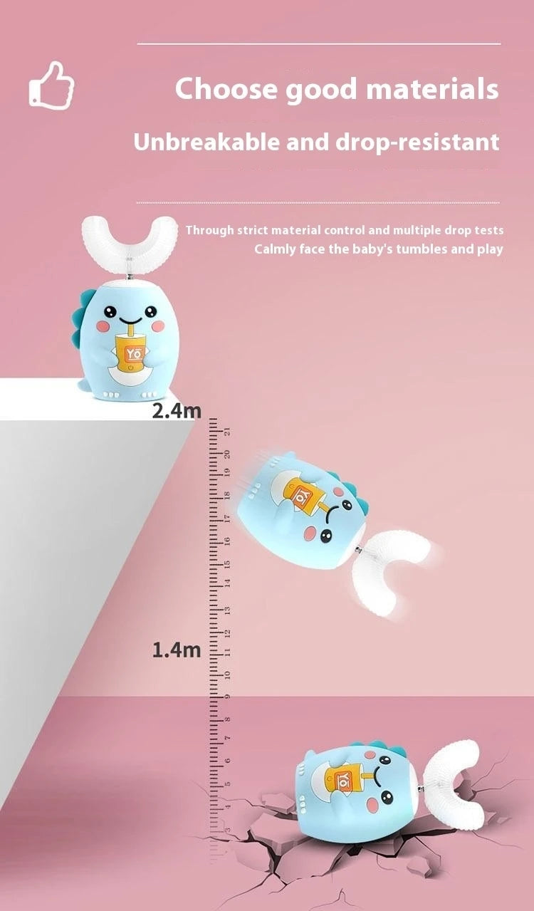 7-14 years old Smart Automatic 360° Sonic Electric Toothbrush For Kids, Rechargeable U-Shaped With IPX7