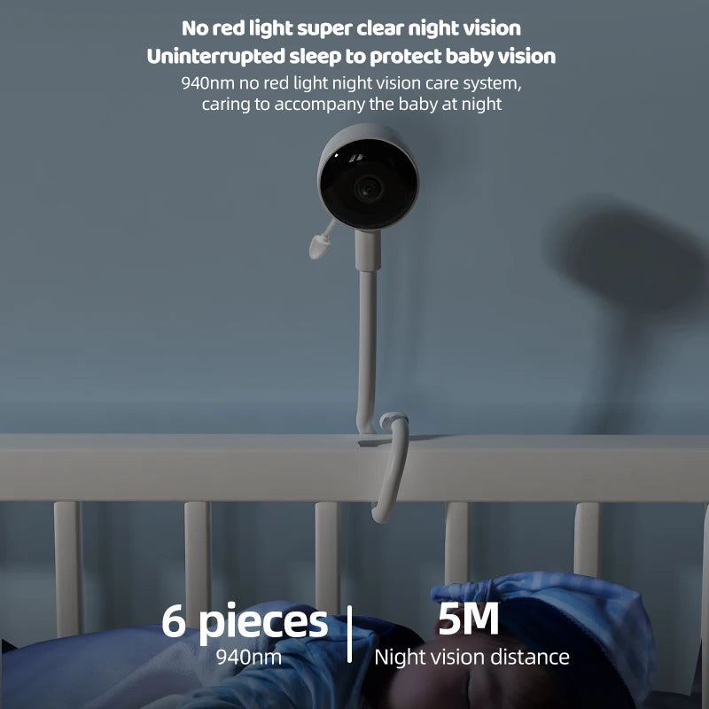 DANMINI 1080P Tuya Smart Baby Monitor Camera Indoor IP Camera Two Way Camera Infrared Night Vision Temperature Detection