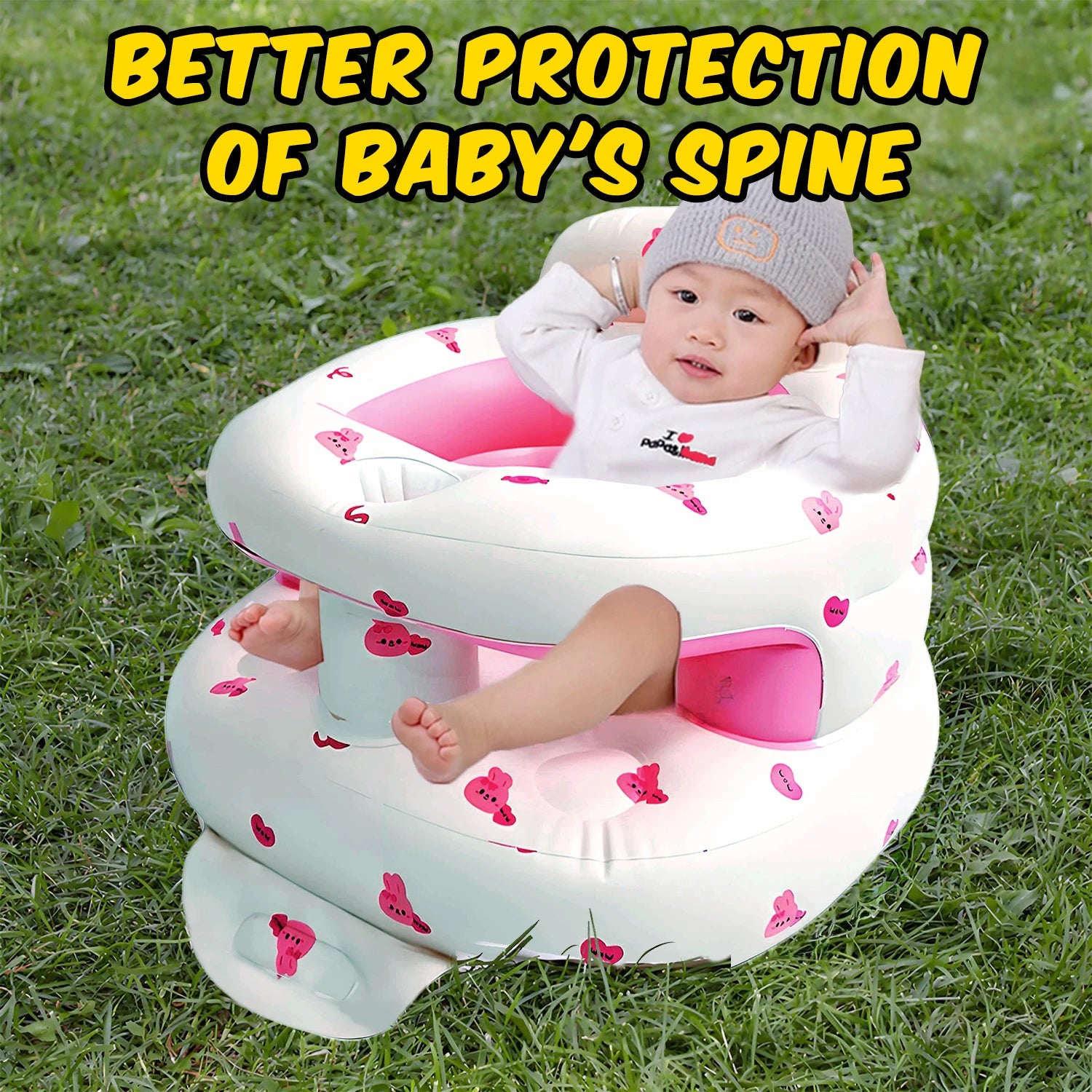 2025 New Inflatable Baby Seat with Full Enclosure, Comfortable PVC Sit Me Up Baby Chair, Built in Air Pump Blow Up Sitting Sofa