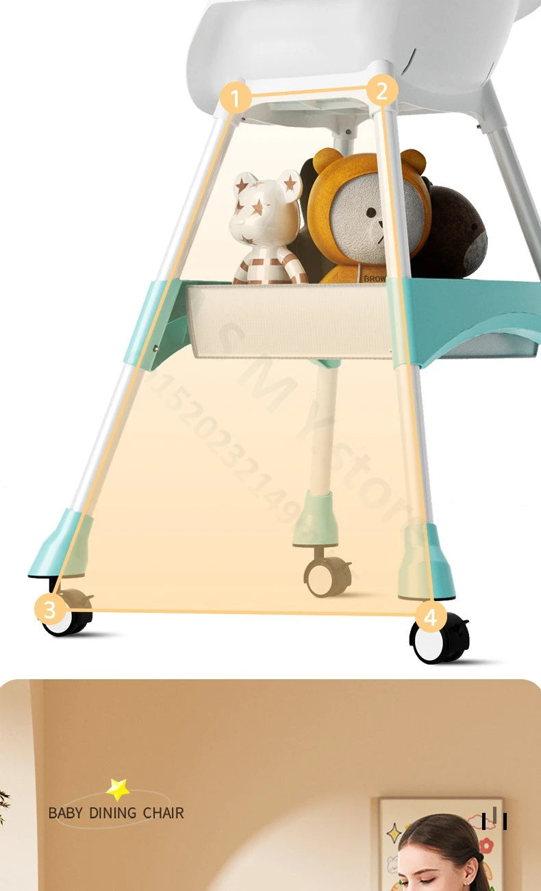 Children's dining chair / baby eating foldable seat / baby multifunctional lift home learning to sit dining table chair 1-3year