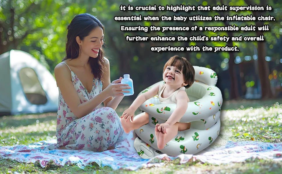 2025 New Inflatable Baby Seat with Full Enclosure, Comfortable PVC Sit Me Up Baby Chair, Built in Air Pump Blow Up Sitting Sofa