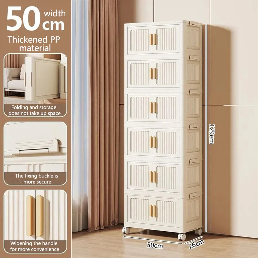 Children's Wardrobe Baby Closet Home Use Clothes & Quilt Storage Cabinet Primary School Student Clothing Organizer Folding Home
