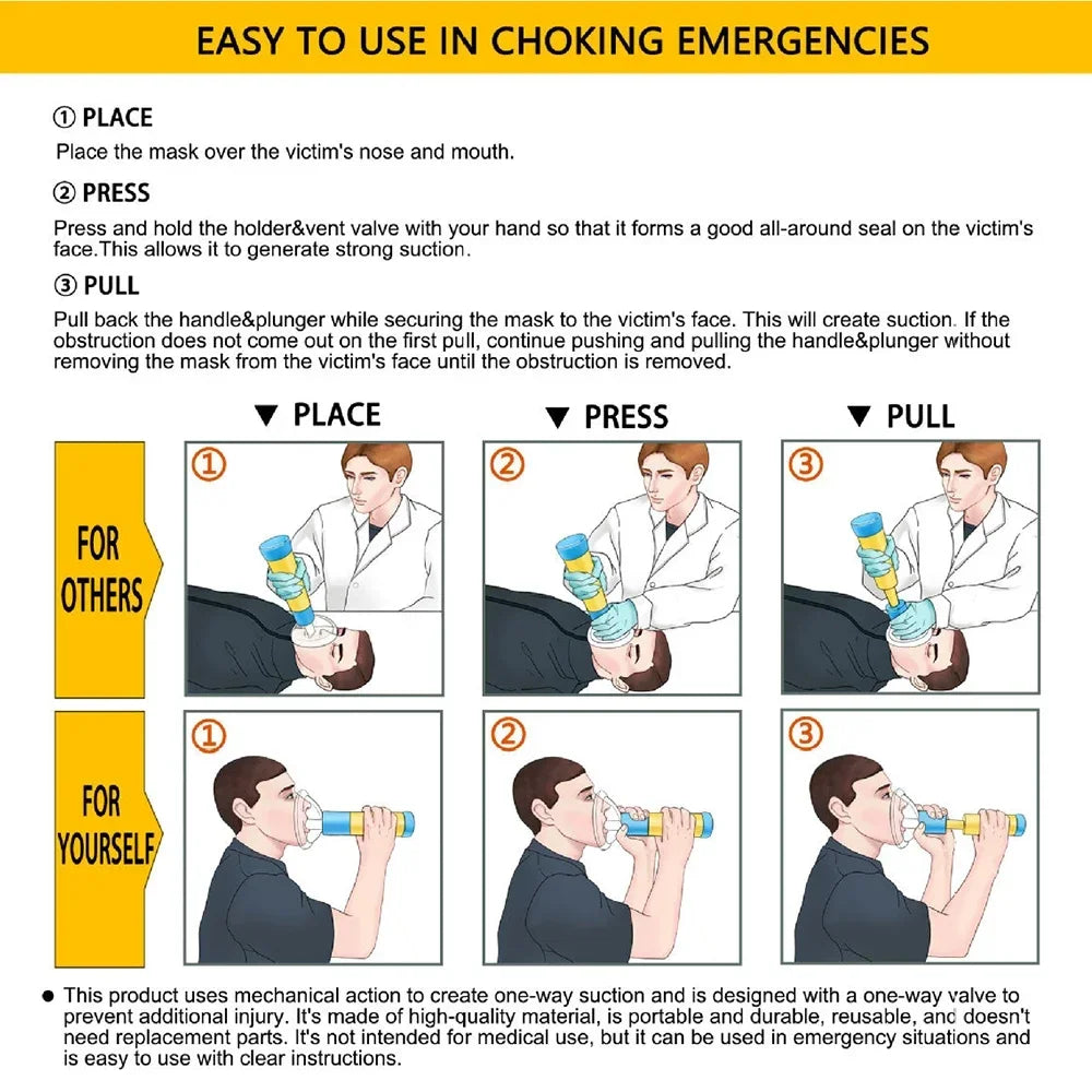 Auto CPR First Aid Choking Rescue Device Outdoor Home CPR Choking Emergency Equipment Adult Children Breath Rescue Anti Asphyxia