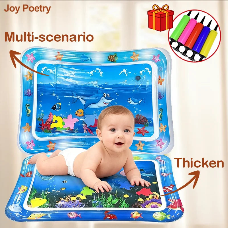 65cm Square Shape Inflatable Baby Water Play Mat Infant Kid Tummy Time Water Pad Cushion Early Educate Develop Activity Toy