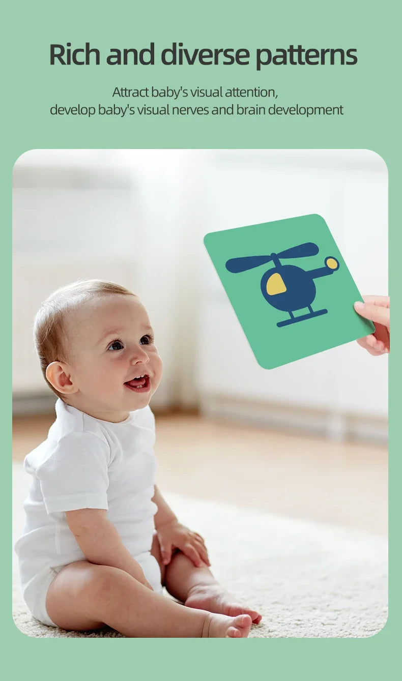 Black & White Baby Cards - High Contrast Visual Stimulation, Early Sensory Cognitive Toy for 0-36 months