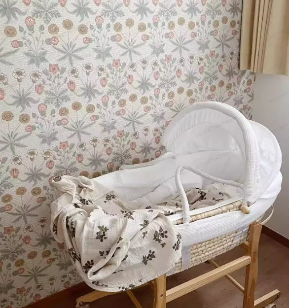 Baby Cradle, Carry Basket Portable, Bed in Bed Newborn Carry Basket Baby Reclining Chair Hand Woven