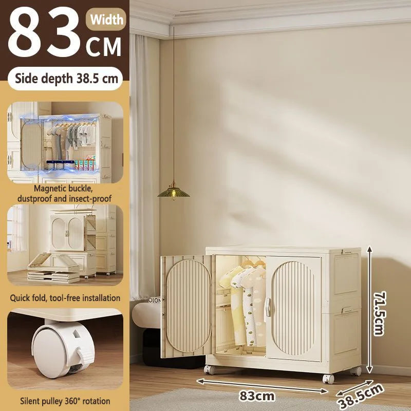 Children's Wardrobe Baby Closet Home Use Clothes & Quilt Storage Cabinet Primary School Student Clothing Organizer Folding Home