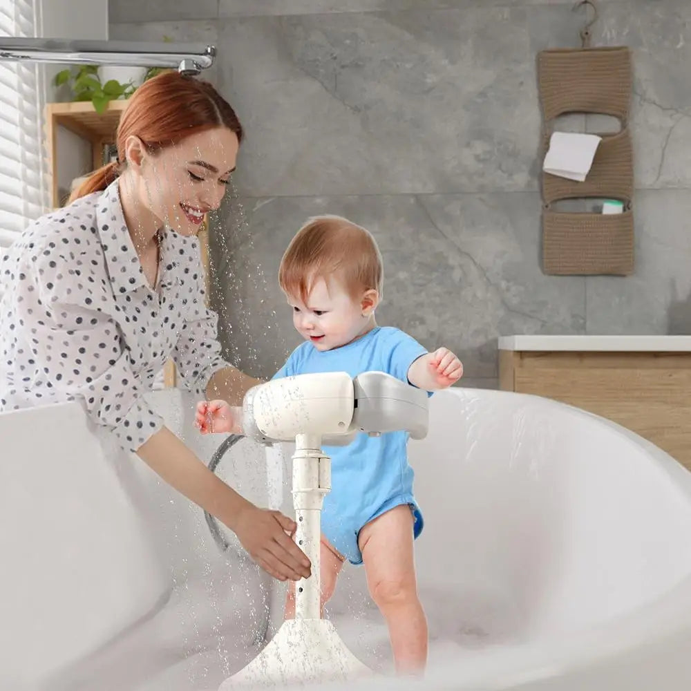 Baby Shower Stand Anti-Slip Baby Shower Standing Support Foldable Portable Bathing Device Wash Seat for Kids Boys Girls