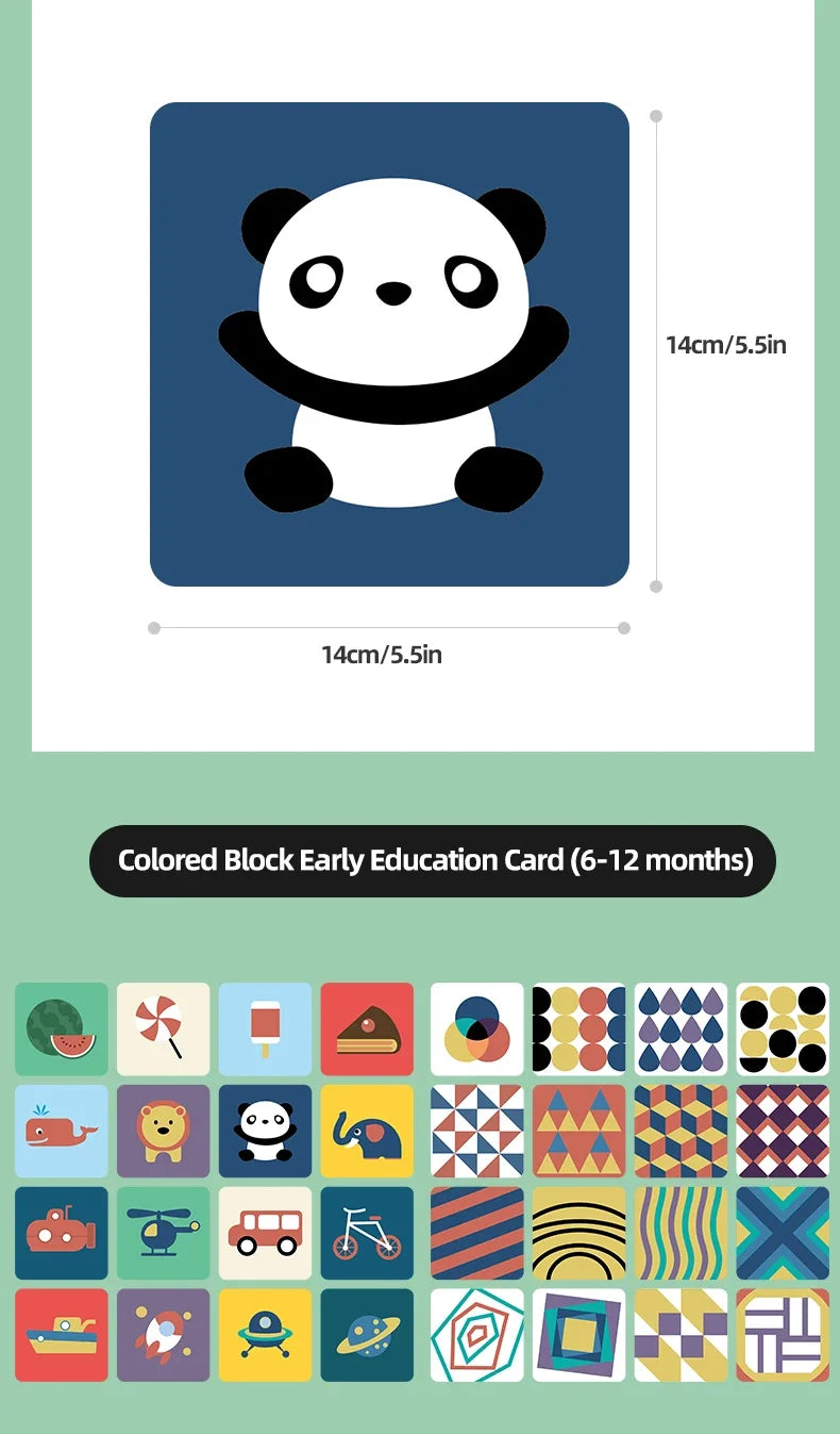 Black & White Baby Cards - High Contrast Visual Stimulation, Early Sensory Cognitive Toy for 0-36 months