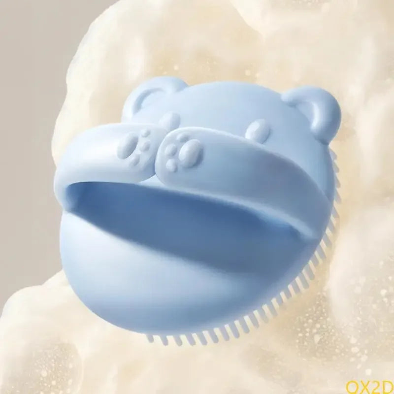 Baby Bear Hair Washing Brush Children's Bath Scrubbing Magic Tool Home Baby Bath Bathing Newborn Hair Removal and Shampoo Brush