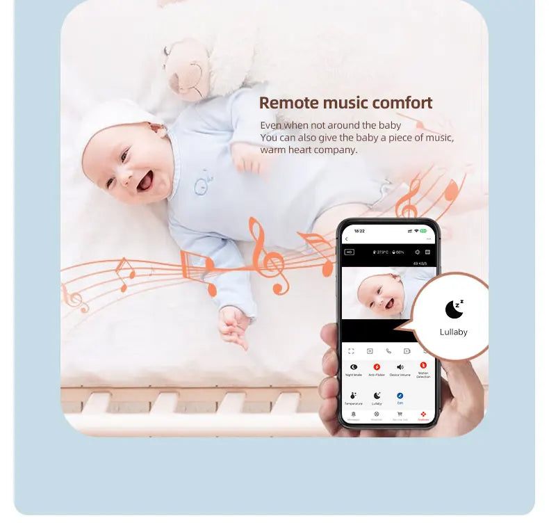 DANMINI 1080P Tuya Smart Baby Monitor Camera Indoor IP Camera Two Way Camera Infrared Night Vision Temperature Detection