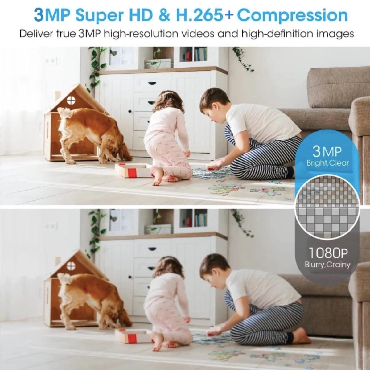 Baby Monitor Camera Indoor Security IP Camera 2K Resolution with Pan Tilt Zoom/ Motion Alerts Ideal for Baby and Pet