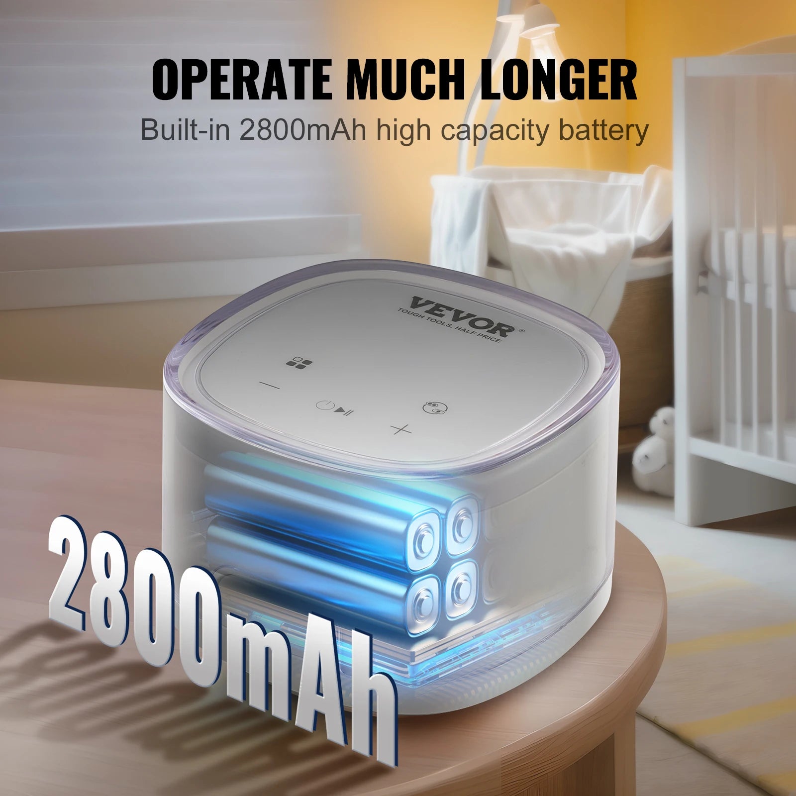 VEVOR Breast Pump Portable 2800mAH Rechargeable Double Electric Breast Pumps Anti-Backflow Breastfeeding Pump with LED Display