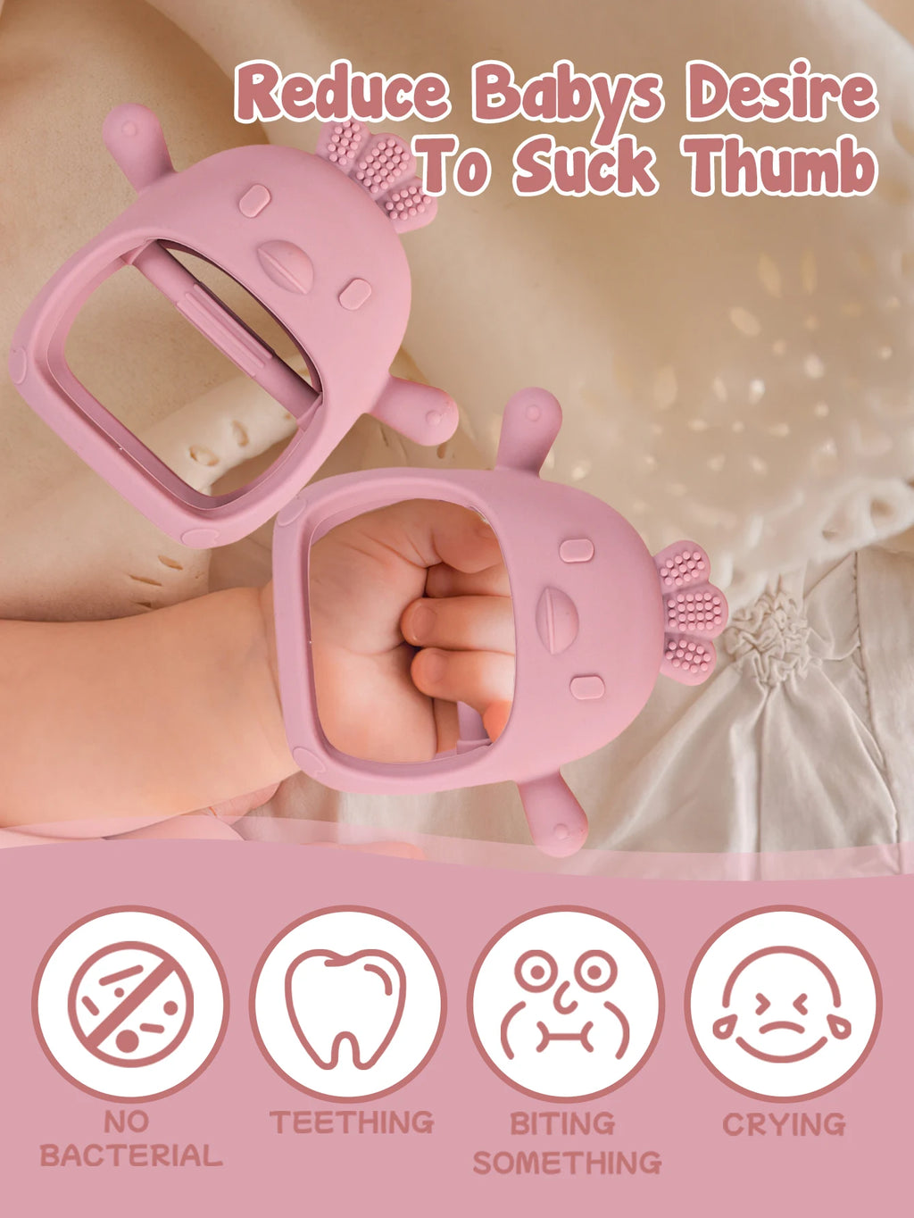 1PC Baby Teether Gloves Kids Teething Silicone Newborn Dental Care Gums Anti-eating Hand Molar Stick Baby Accessories