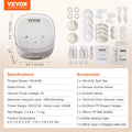 VEVOR Breast Pump Portable 2800mAH Rechargeable Double Electric Breast Pumps Anti-Backflow Breastfeeding Pump with LED Display