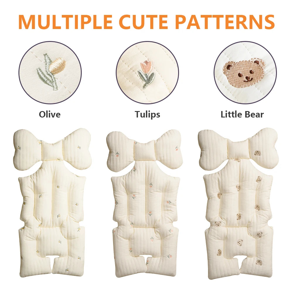 Thicken Baby Stroller Seat Cushion Pad for Car Puchair Liner Mat Cotton Breathable Cart Mattress Infant Newborn Pram Accessories