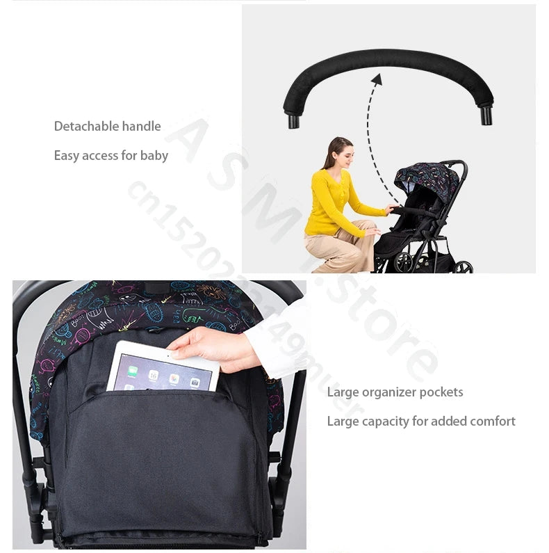Baby stroller / can sit and lie down two-way lightweight stroller can be folded / shopping cart / 0-3 years old baby stroller