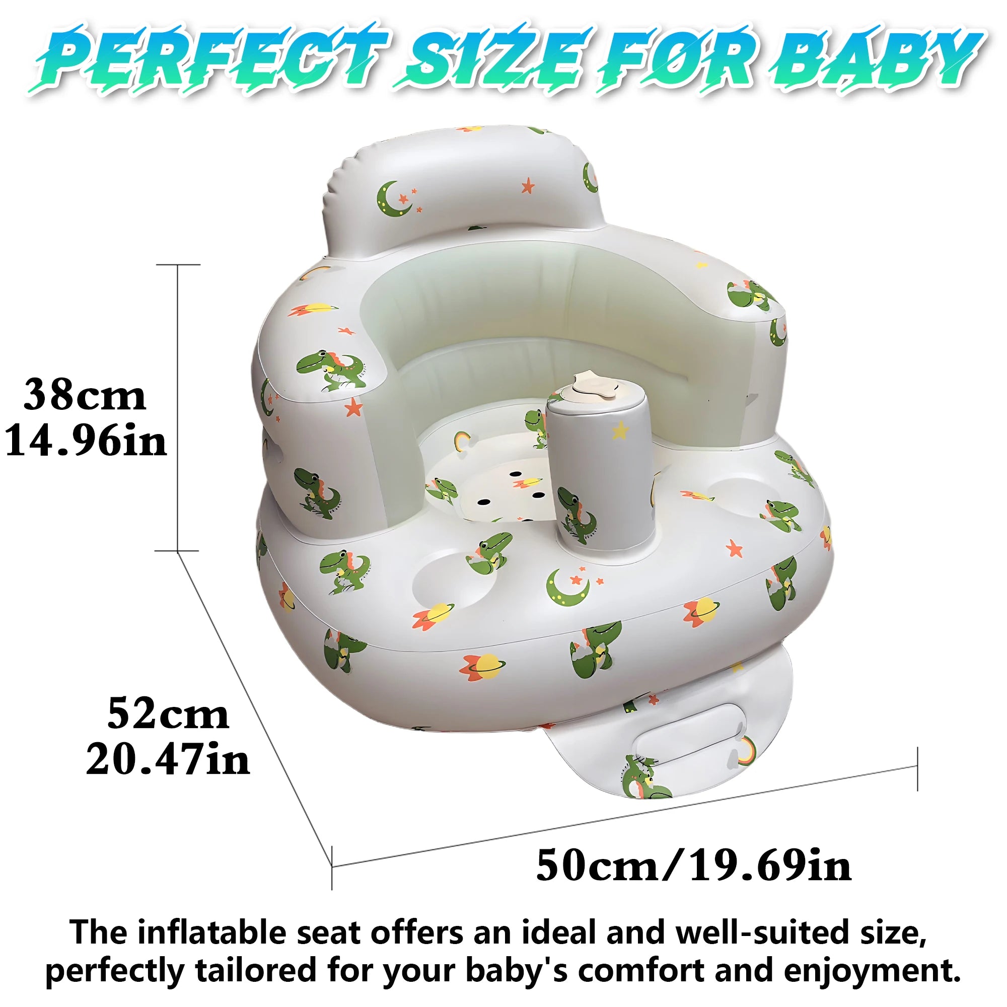 2025 New Inflatable Baby Seat with Full Enclosure, Comfortable PVC Sit Me Up Baby Chair, Built in Air Pump Blow Up Sitting Sofa