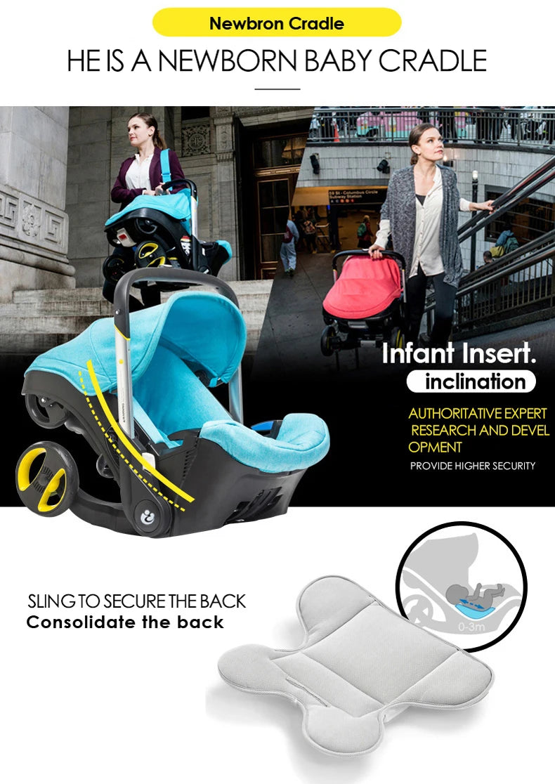 Baby Stroller 4 in 1 With Car Seat Baby Pram High Landscope Folding Baby Carriage Prams For Newborns Cart 3 in 1