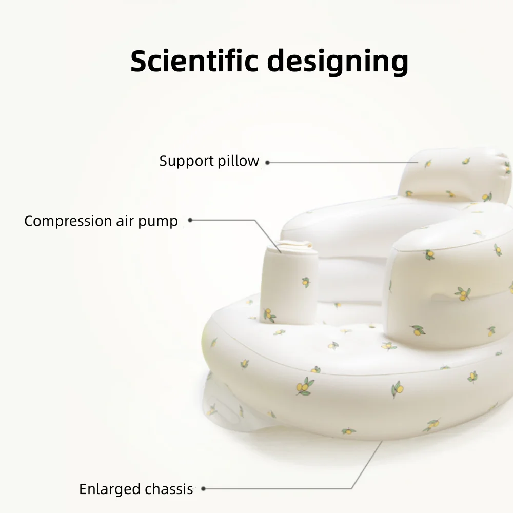 Baby Inflatable Sofa Chair Portable Inflatable Sofa Pool Float Baby Seat Back Support Anti-Fall Baby Bath Stool