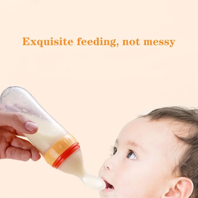 Baby Spoon Squeezing Feeding Bottle Feeder Silicone Spoons for Feeding Kids Toddler Cutlery Utensils Babies Accessories Newborn