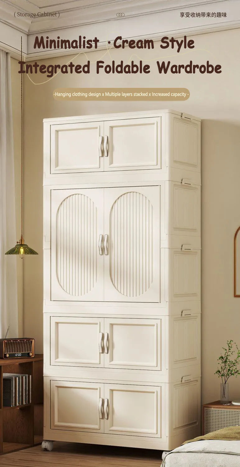 Children's Wardrobe Baby Closet Home Use Clothes & Quilt Storage Cabinet Primary School Student Clothing Organizer Folding Home
