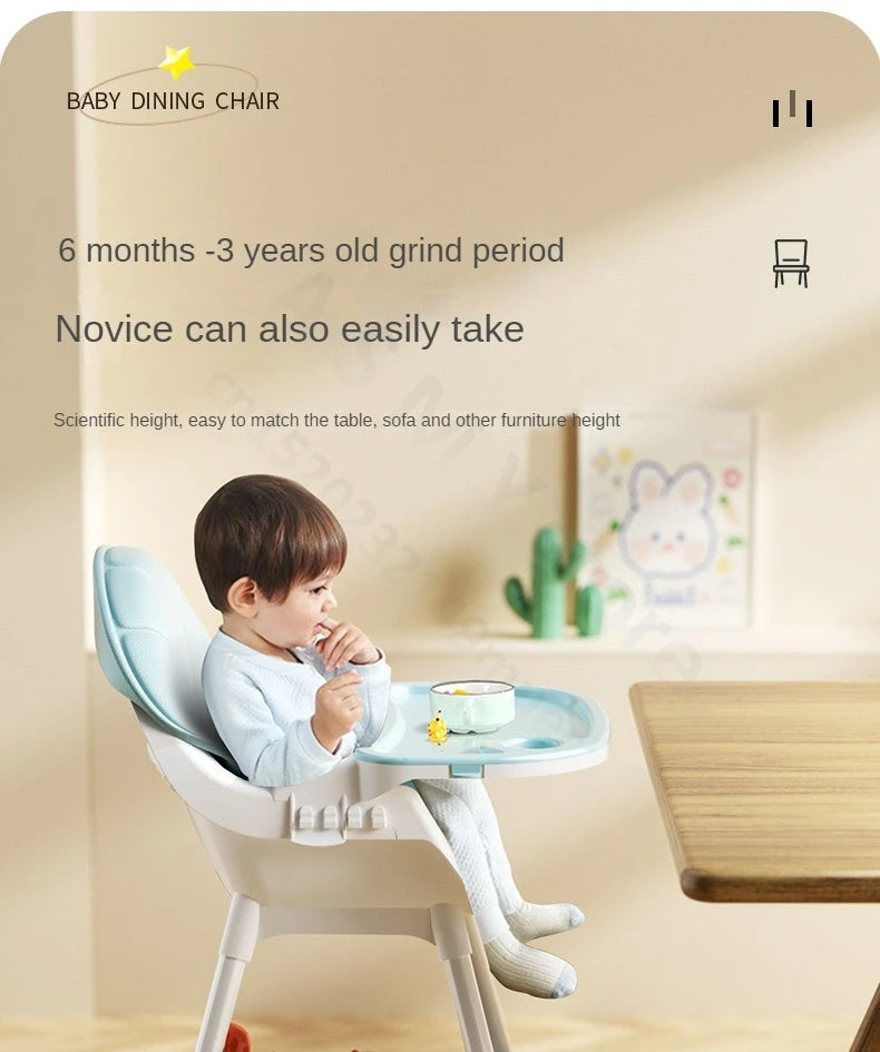 Children's dining chair / baby eating foldable seat / baby multifunctional lift home learning to sit dining table chair 1-3year