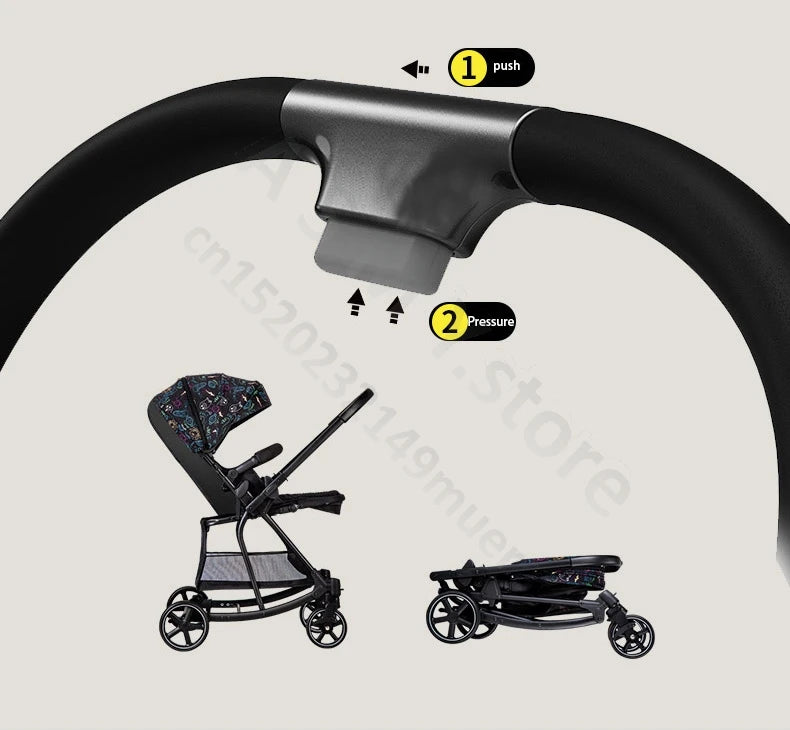 Baby stroller / can sit and lie down two-way lightweight stroller can be folded / shopping cart / 0-3 years old baby stroller