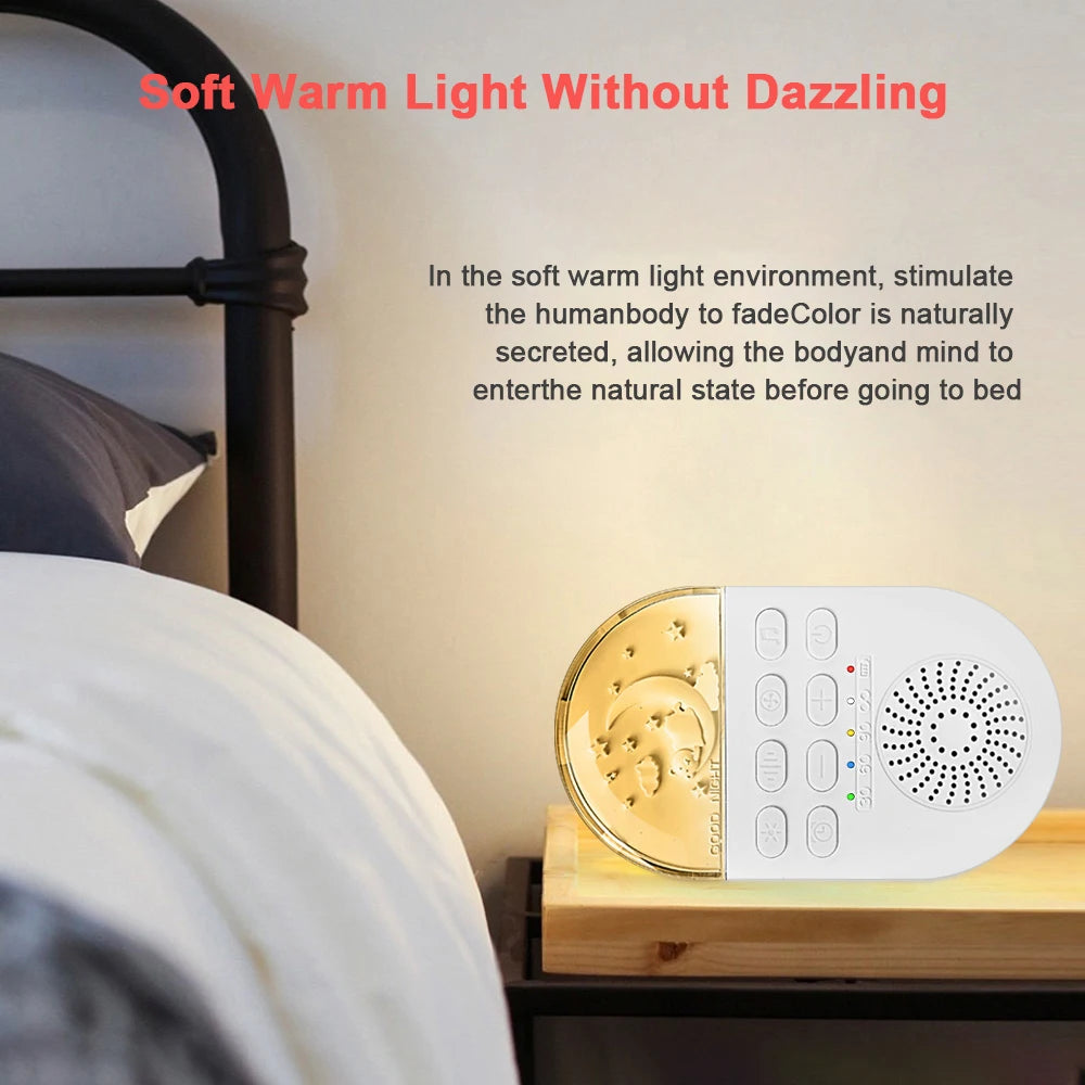 Portable White Noise Baby Sleep Machine 24 Soothing Sounds Soft Breath Light 30/60/90 Timing For Baby Adult Office Travel