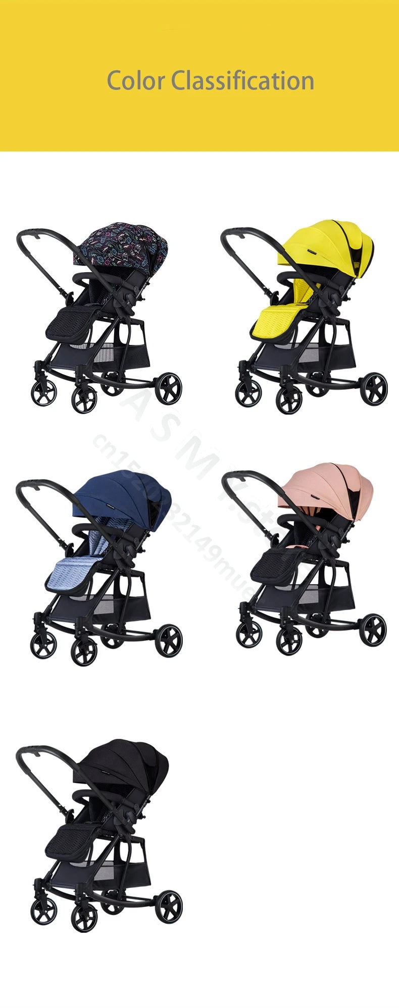 Baby stroller / can sit and lie down two-way lightweight stroller can be folded / shopping cart / 0-3 years old baby stroller