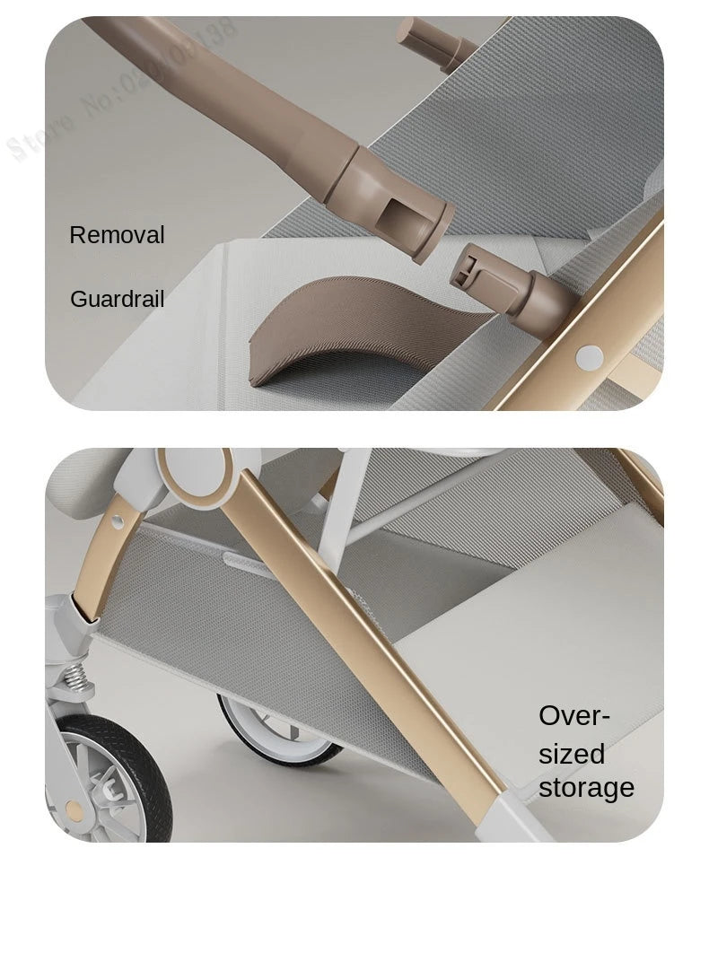 Two-way Baby Stroller can Sit or Lie Down Newborn Baby Stroller Simple Folding Ultra-lightweight Shock-absorbing Wheels