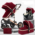 Infant Car Seat Combo Stroller Travel System for Newborn with Isofix Base,Baby Carriage 3in1 Reversible Stroller suit Toddler