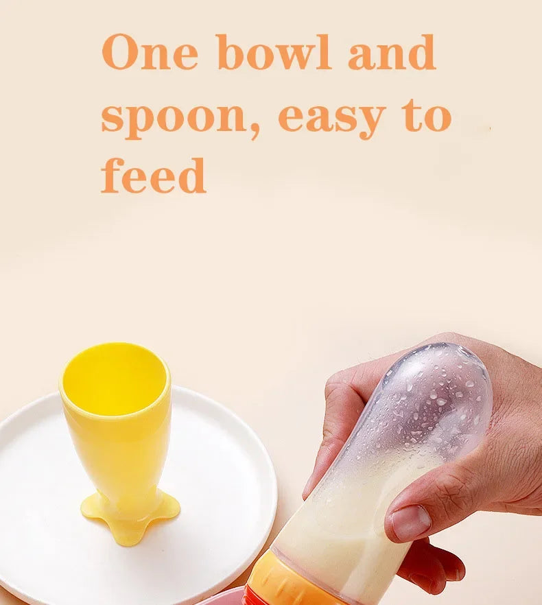 Baby Spoon Squeezing Feeding Bottle Feeder Silicone Spoons for Feeding Kids Toddler Cutlery Utensils Babies Accessories Newborn