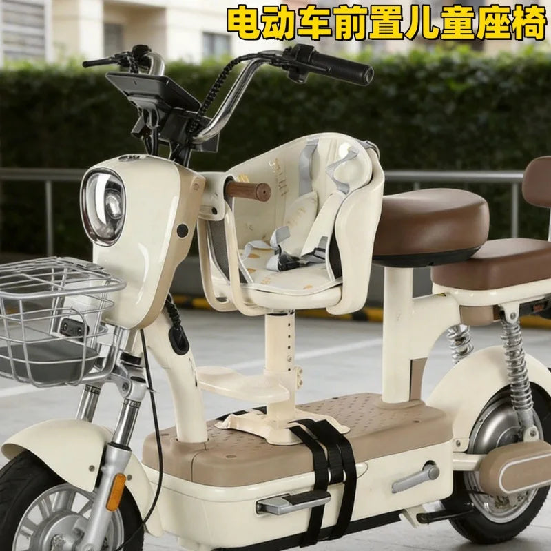 Electric vehicle, child seat, front battery car, motorcycle, baby, baby safety seat