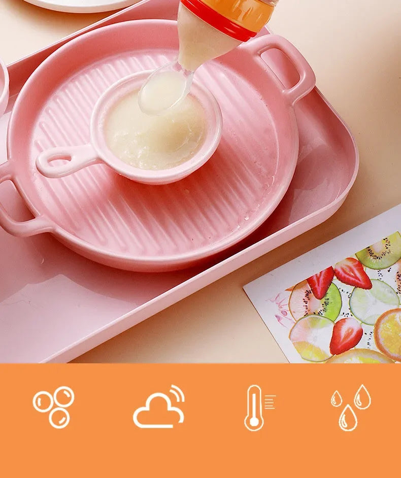 Baby Spoon Squeezing Feeding Bottle Feeder Silicone Spoons for Feeding Kids Toddler Cutlery Utensils Babies Accessories Newborn
